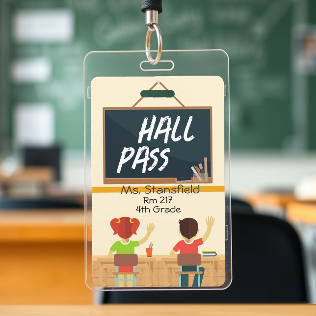 Teacher Student Classroom Chalkboard Hall Pass Badge (Teacher Student Classroom Chalkboard Hall Pass Badge
)