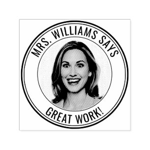 Teacher Student Custom Photo Great Work Classroom Self-inking Stamp