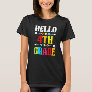 Teacher Student Hello 4th Grade Back To School T-Shirt