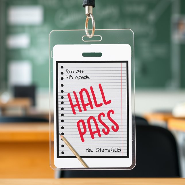 Teacher Student Paper Classroom Bathroom Hall Pass Badge (Teacher Student Paper Classroom Bathroom Hall Pass Badge
)