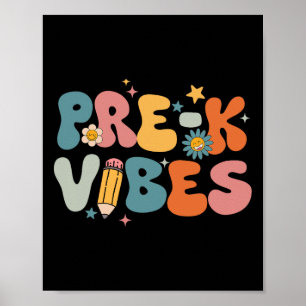 Teacher Student Pre-k Vibes Pre Kindergarten Team  Poster