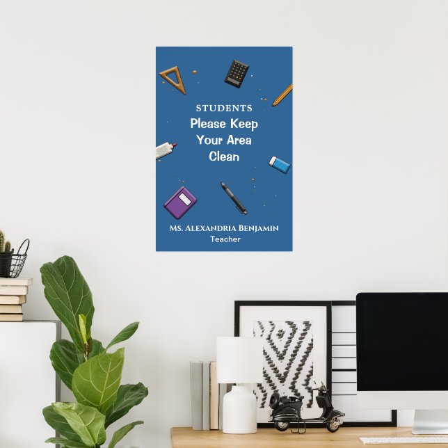  Teacher Student School Elementary Classroom  Poster (Home Office)