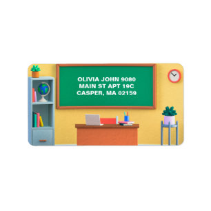 Teacher Students Classroom Chalkboard School  Label