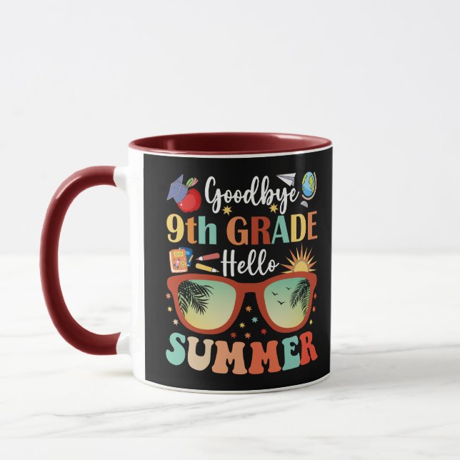 Teacher Students Goodbye 9th Grade Hello Summer Mug (Left)