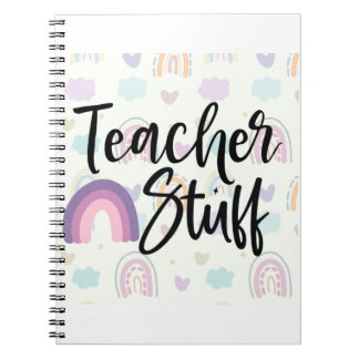 Teacher Stuff Boho Rainbow Notebook