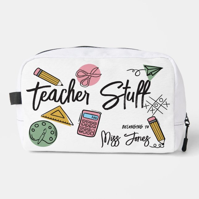 Teacher Stuff Personalised Pencil Case Dopp Kit (Front)