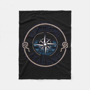Teacher Summer Break Beaching Not Teaching Comp Fleece Blanket