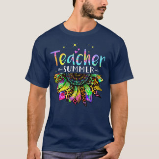Teacher Summer Sunflower Tie Dye Vacation T-Shirt