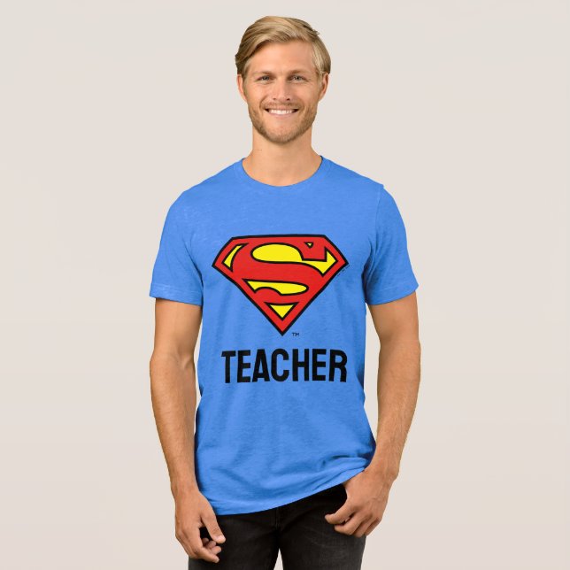 Teacher Superman S-Shield | Superman Logo Tri-Blend Shirt (Front Full)