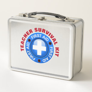 Teacher Survival Kit - Customize Back ... Metal Lunch Box