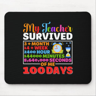 Teacher Survive 100 Days Of Me Fun 100 Day Of Scho Mouse Pad