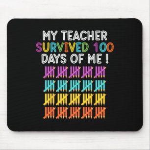 Teacher Survived 100 Days Of Me Fun School Teacher Mouse Pad