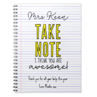 Teacher take note you're awesome book chalkboard