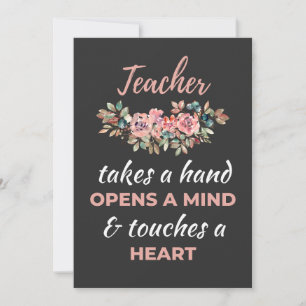 Teacher Takes A Hand Opens A Mind Holiday Card