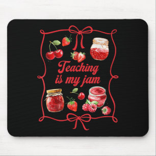 Teacher Teach Loves Insre Strawberry Teaching Is M Mouse Pad