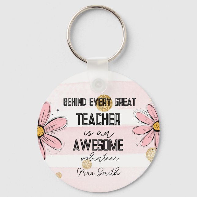teacher teaching assistant  Daisy TA Keychain (Front)