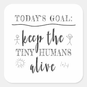 Teacher Teaching Tiny Human School Graduation Gift Square Sticker