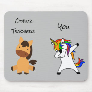 Teacher Teaching Unicorn Horse Funny Gift Mouse Pad