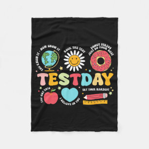 Teacher Test Day Motivational Teacher Starr Te Fleece Blanket
