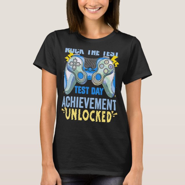 Teacher Testing Staar Test Exam Gamer Rock The Tes T-Shirt (Front)