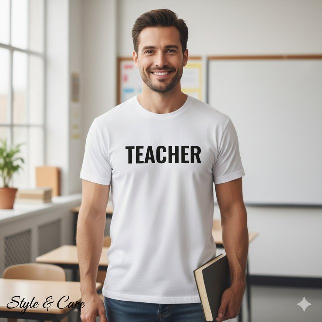TEACHER Text Statement Tee for Men Customizable (TEACHER Text Statement Tee for Men Customizable)