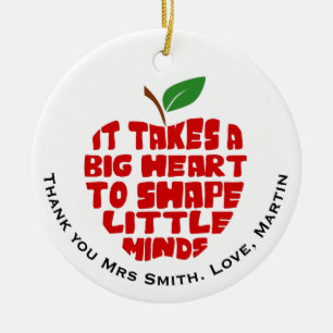 Teacher thank you apple Circle Ornament