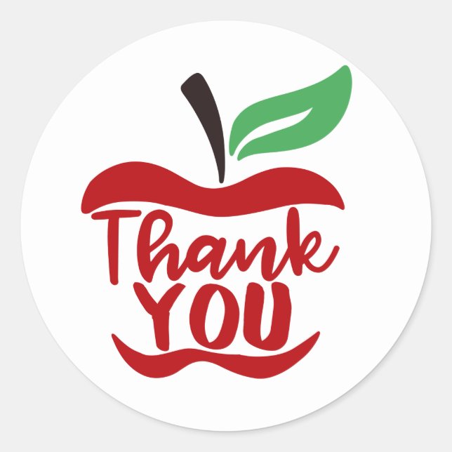 Teacher Thank you apple sticker (Front)