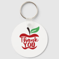 Teacher Thank you apple words keychain