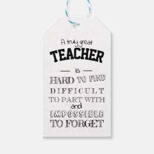 Teacher Thank you Appreciation Gift Script quote Gift Tags
