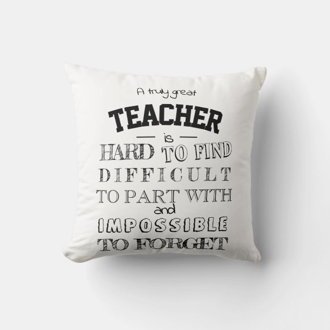 Teacher Thank you Appreciation Gift script Throw Pillow (Front)