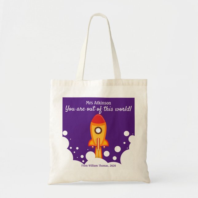 Teacher Thank You Appreciation Personalized Tote Bag (Front)
