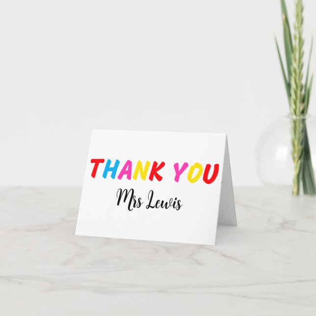 Teacher Thank you Card, Teacher leaving gift  Card (Front)