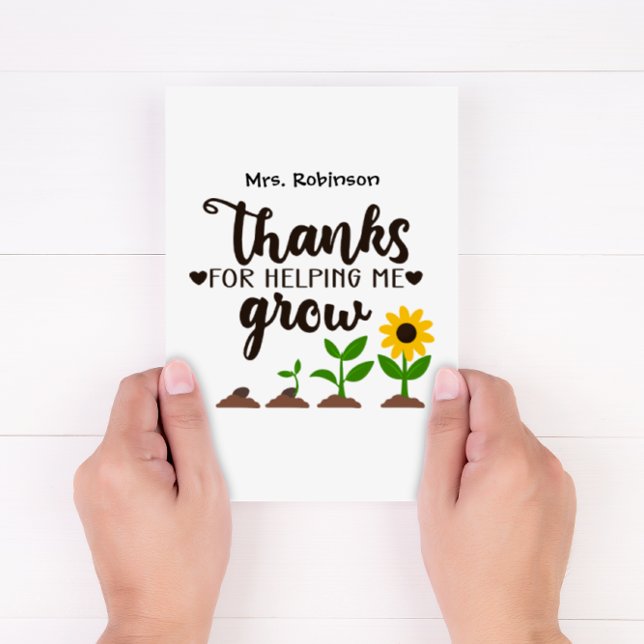 Teacher Thank You for Helping Me Grow Sunflower (Creator Uploaded)