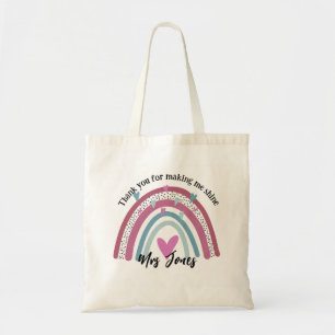 teacher thank you for making me rainbow retirement tote bag