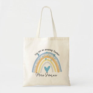 teacher thank you for making me rainbow retirement tote bag