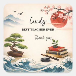 Teacher Thank You Gift   End of School Year Square Sticker