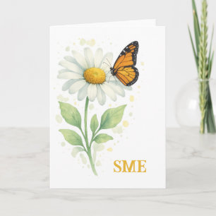Teacher Thank You Monarch Butterfly Botanical Card
