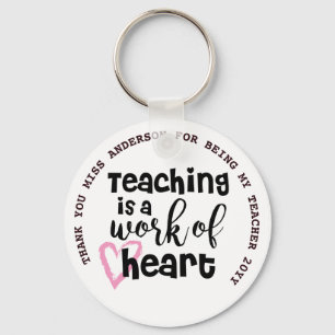 TEACHER THANK YOU Personalized Gifts Under $4 Keychain