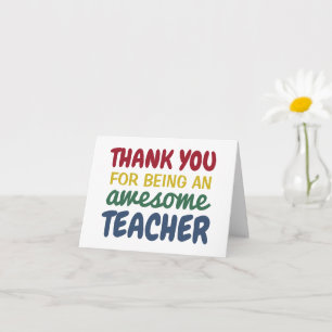 Teacher thank you rainbow card
