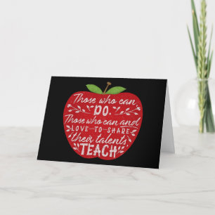 Teacher Thank You School   Apple Teaching Quote Card