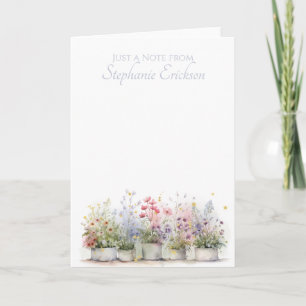 Teacher Thank You Wildflower Botanical Floral Note Card