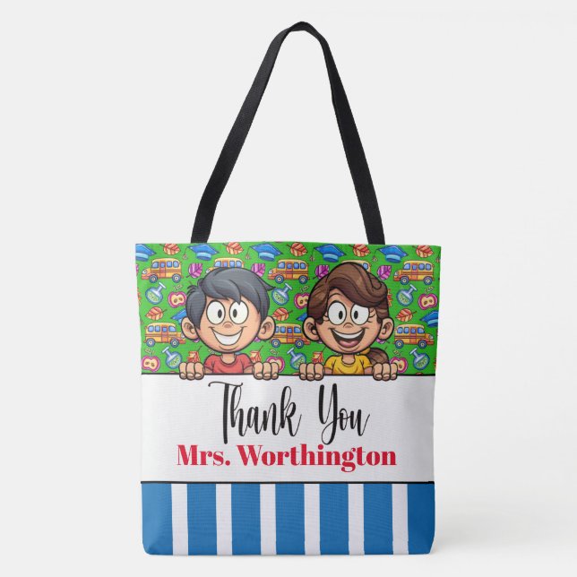 TEACHER Thank You With Names on BACK!  Tote Bag (Front)