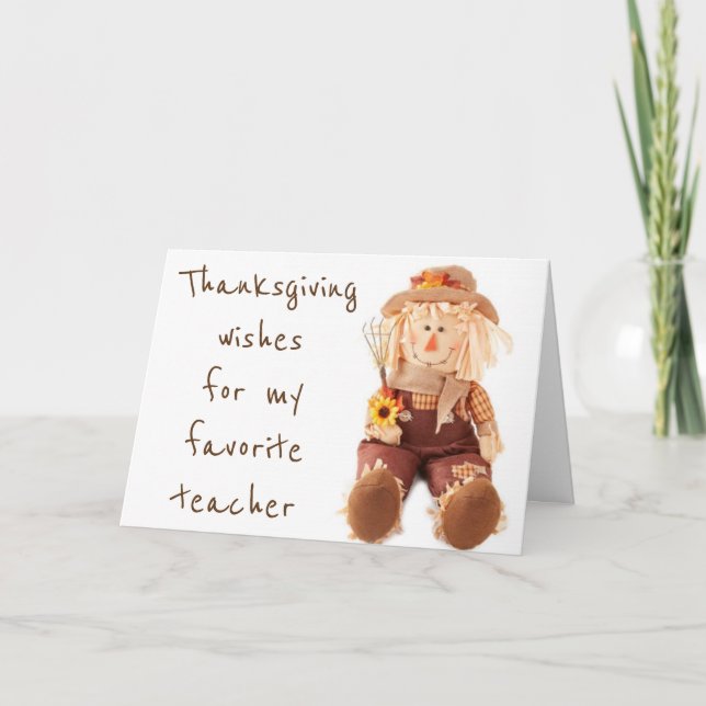 ***TEACHER*** THANKFUL FOR YOU-THANKSGIVING CARD (Front)