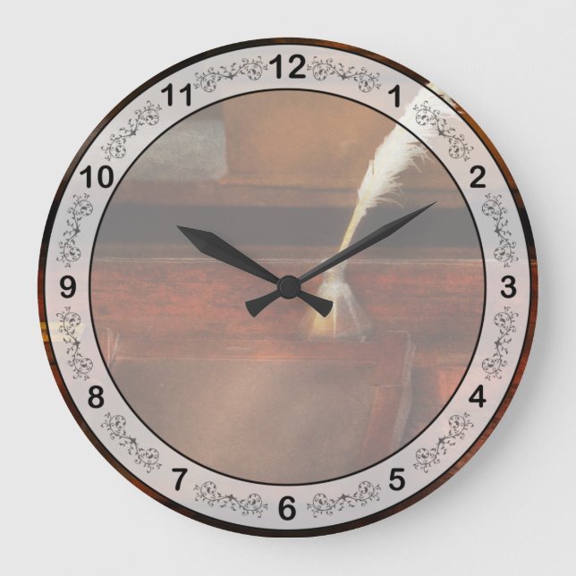 Teacher - The writing desk Large Clock (Front)
