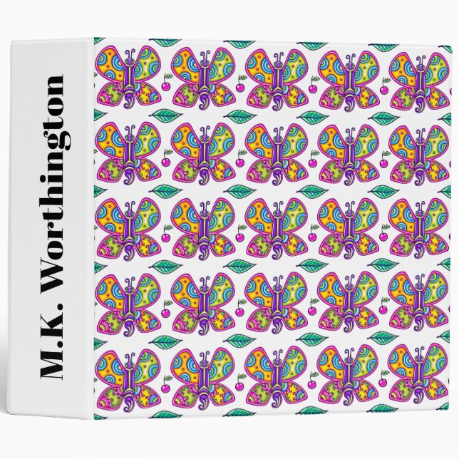 Teacher Thème Papillon / Classeur de l'école étudi (Devant/Côté)