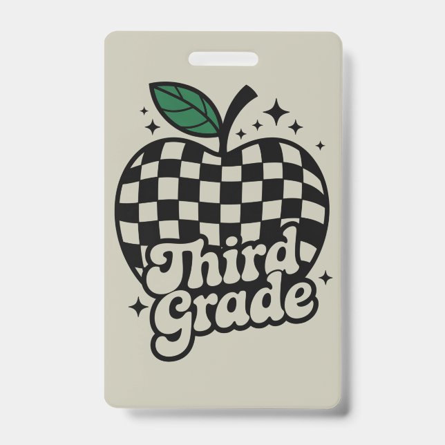 Teacher Third Grade 3rd Back to School Badge (Front)