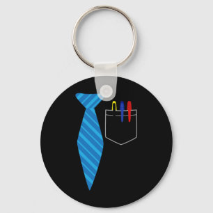 Teacher Tie And Pocket Protector Costume School Gi Keychain
