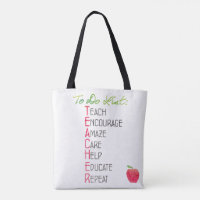 Teacher To do List Apple Watercolor Typography