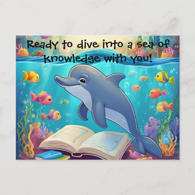 Teacher to Student Dolphin Postcard (Front)