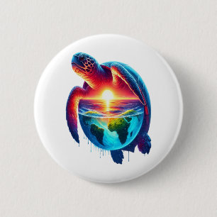 Teacher Turtle Strength 2 Inch Round Button